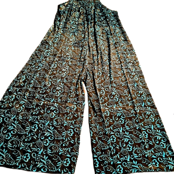 KARMA Hwy Silky Relaxed Palazzo Jumper Teal/Charcoal NWT OS - Picture 1 of 6